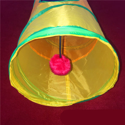 Rainbow Cat Tunnel – Interactive Collapsible Cat Play Tunnel for Indoor Fun
