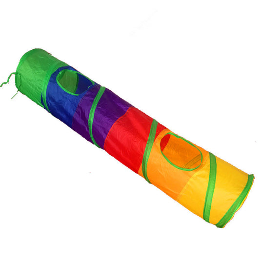 Rainbow Cat Tunnel – Interactive Collapsible Cat Play Tunnel for Indoor Fun