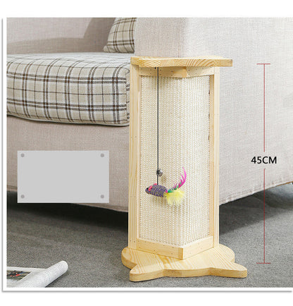 Solid Wood Cat Scratching Post – Sofa & Corner Protector