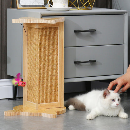 Solid Wood Cat Scratching Post – Sofa & Corner Protector