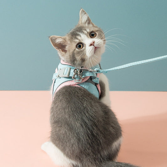 Escape-Proof Cat & Small Dog Harness with Leash – Reflective, Breathable Chest Strap for Pets