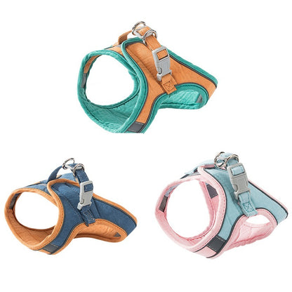 Escape-Proof Cat & Small Dog Harness with Leash – Reflective, Breathable Chest Strap for Pets
