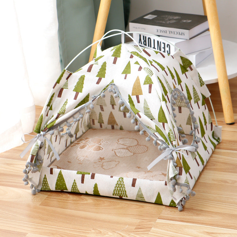 Portable Cat Tent Enclosed Pet Bed - Breathable Waterproof Indoor Outdoor Travel House for Small Medium Dogs & Cats, Lightweight Foldable Pop-Up Puppy Shelter for Camping Beach Park (S, M, L, XL)