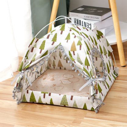 Portable Cat Tent Enclosed Pet Bed - Breathable Waterproof Indoor Outdoor Travel House for Small Medium Dogs & Cats, Lightweight Foldable Pop-Up Puppy Shelter for Camping Beach Park (S, M, L, XL)