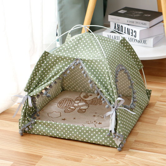 Portable Cat Tent Enclosed Pet Bed - Breathable Waterproof Indoor Outdoor Travel House for Small Medium Dogs & Cats, Lightweight Foldable Pop-Up Puppy Shelter for Camping Beach Park (S, M, L, XL)