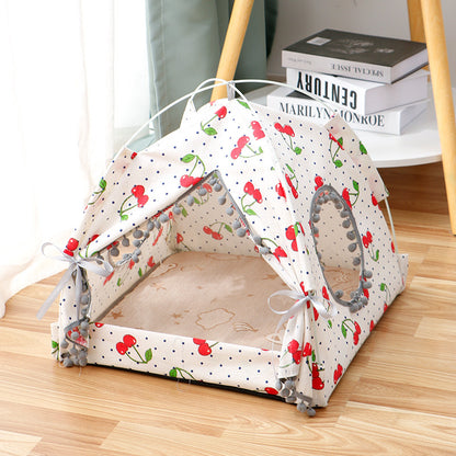 Portable Cat Tent Enclosed Pet Bed - Breathable Waterproof Indoor Outdoor Travel House for Small Medium Dogs & Cats, Lightweight Foldable Pop-Up Puppy Shelter for Camping Beach Park (S, M, L, XL)