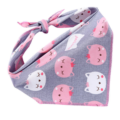 Adjustable Cotton Dog Cat Bandana Triangle Scarf - Soft Pet Neckerchief for Small Medium Large Dogs & Cats