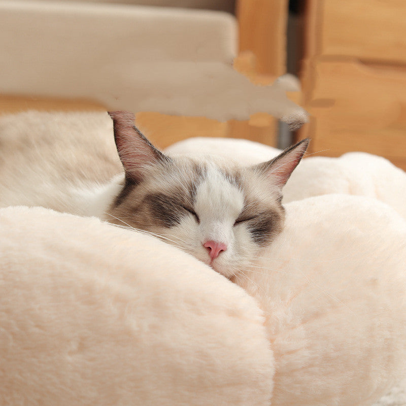 Flower Shaped Pet Bed Mat | Soft Dog & Cat Blanket Nest for Small Pets