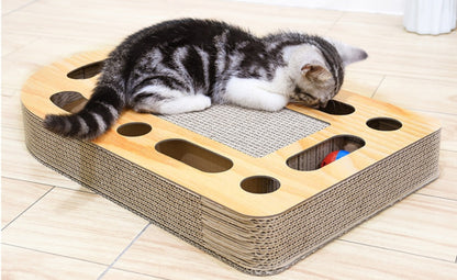 Corrugated Cat Scratcher with Ball Toy