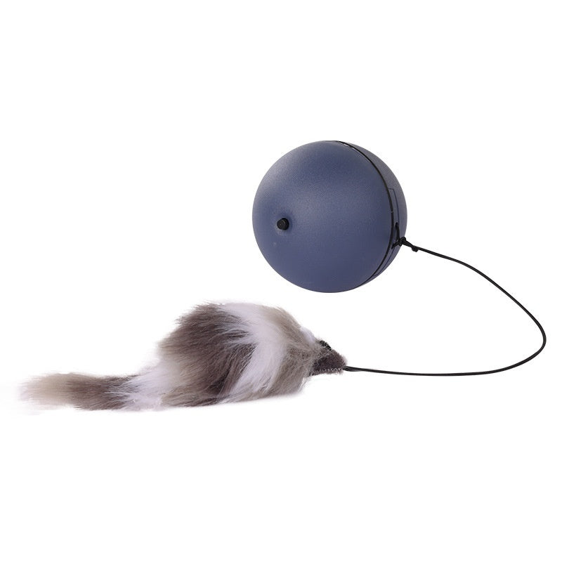 Interactive Cat Toy Mouse Teaser Ball – Smart Automatic Rolling Pet Ball for Cats & Dogs, Plush Mouse Hunting Game