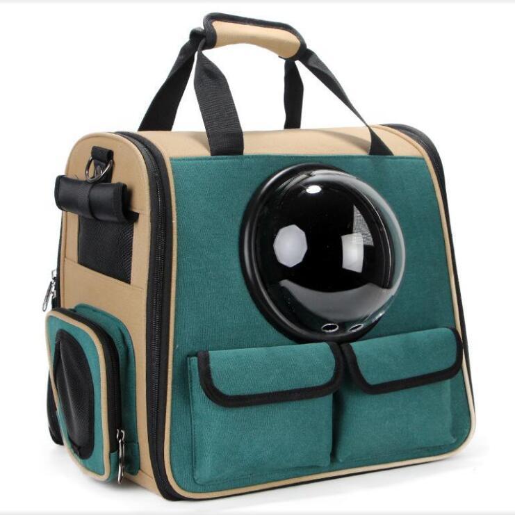 Pet Space Backpack Carrier – Breathable Travel Bag for Dogs & Cats, Large Capacity Oxford Fabric Cage (40×28×36cm)