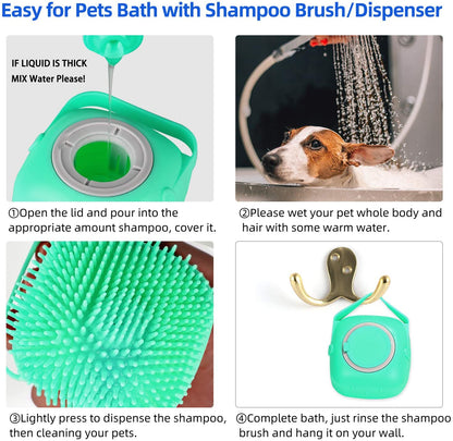 Pet Silicone Shampoo Massage Brush – Dog & Cat Bathing Grooming Scrubber
