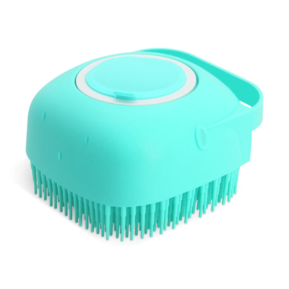 Pet Silicone Shampoo Massage Brush – Dog & Cat Bathing Grooming Scrubber