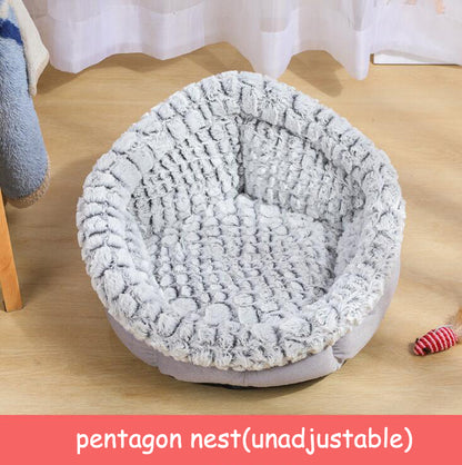 Soft Plush Non-Slip Pet Bed – Cozy Round Cat & Dog Nest Cushion with Anti-Skid Bottom