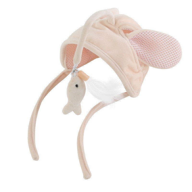Head-Mounted Feather Cat Toy Stick – Interactive Funny Teaser for Cats