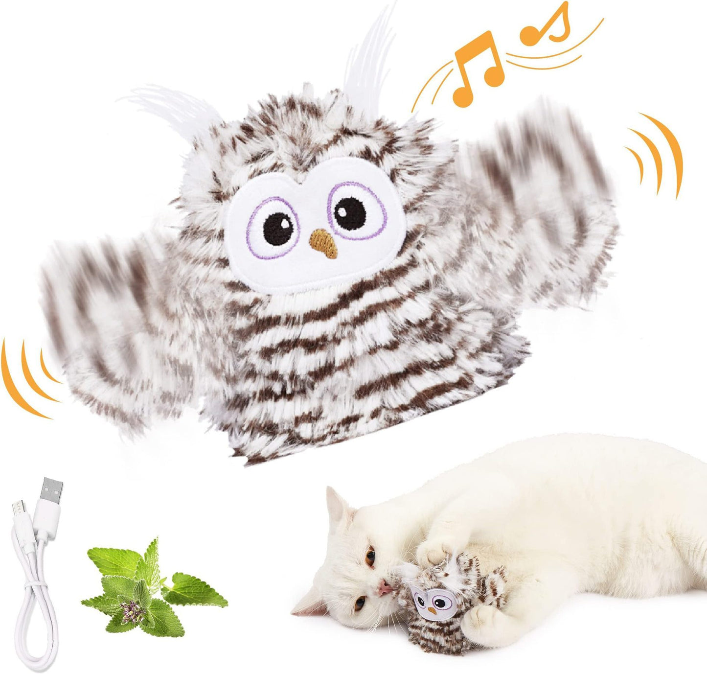 Interactive Flapping Bird Cat Toy – USB Rechargeable Plush Toy for Indoor Cats