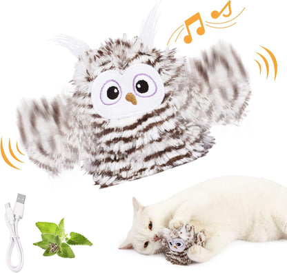 Interactive Flapping Bird Cat Toy – USB Rechargeable Plush Toy for Indoor Cats