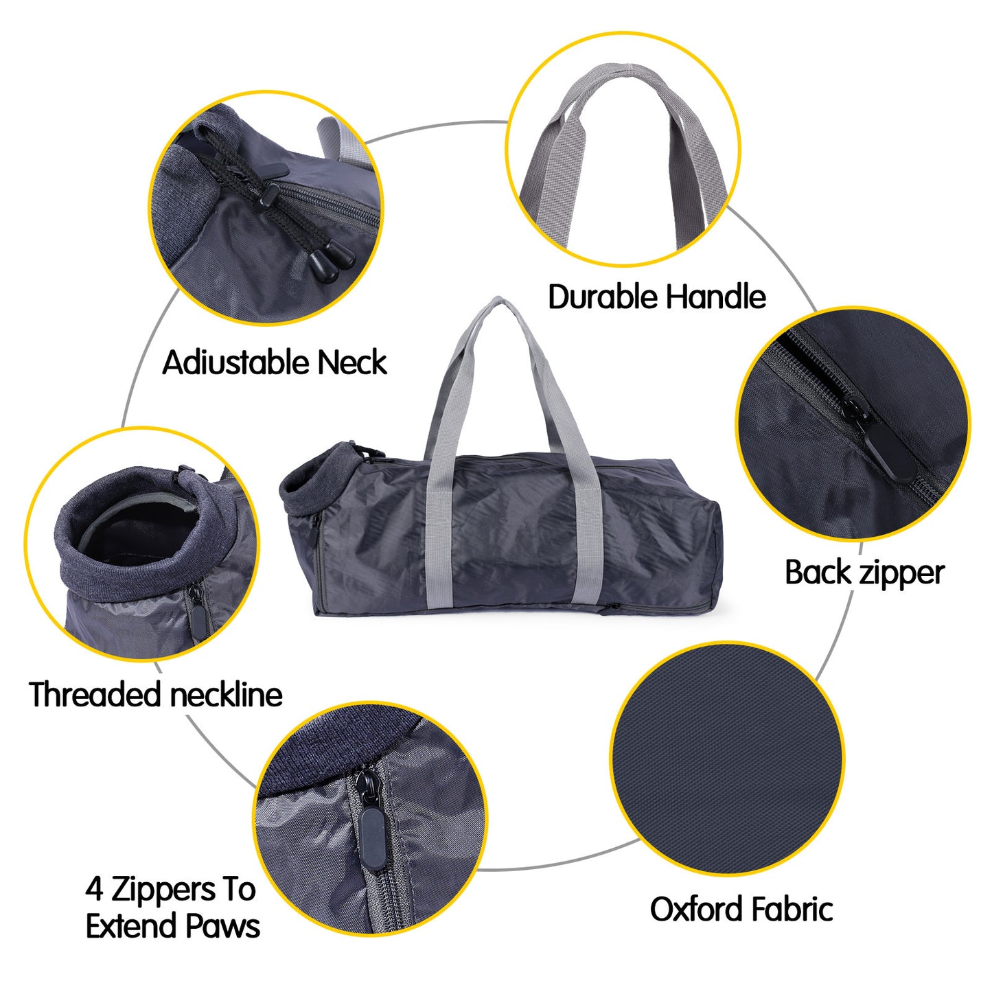 Cat Travel Carrier Bag – Double-Lined, Anti-Scratch, Soft Polyester Pet Bag for Small & Medium Cats