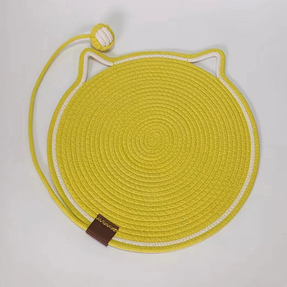 Braided Cotton Rope Cat Scratching Mat with Toy Ball – Washable, Durable & Multi-Use