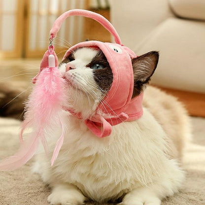 Head-Mounted Feather Cat Toy Stick – Interactive Funny Teaser for Cats