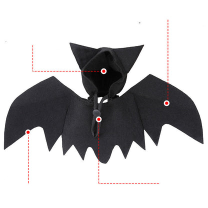 Halloween Pet Bat Wings Costume – Adjustable Felt Cloth Outfit for Cats & Small Dogs