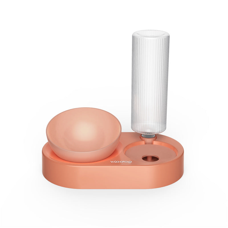 Automatic Double Bowl Pet Feeder with Water Dispenser for Dogs & Cats – Adjustable Tilt, 600ML Bottle