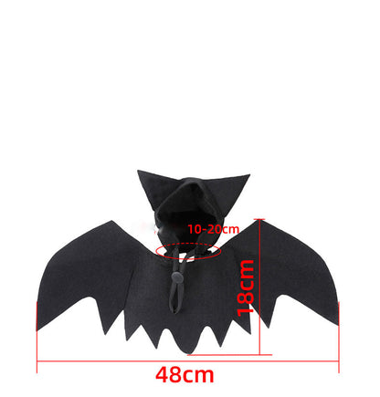 Halloween Pet Bat Wings Costume – Adjustable Felt Cloth Outfit for Cats & Small Dogs