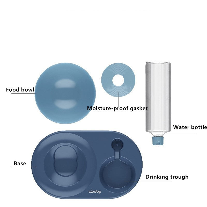 Automatic Double Bowl Pet Feeder with Water Dispenser for Dogs & Cats – Adjustable Tilt, 600ML Bottle