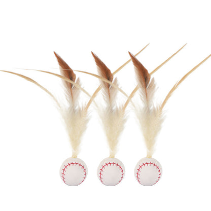 Elastic Chicken Fur Ball Cat Toy – Bouncy Interactive Self-Hitting Pet Toy