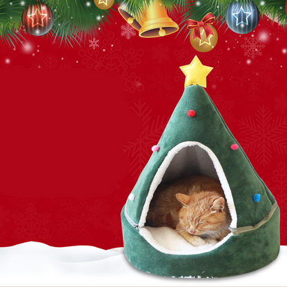 Christmas Tree Cat Bed for Indoor Cats