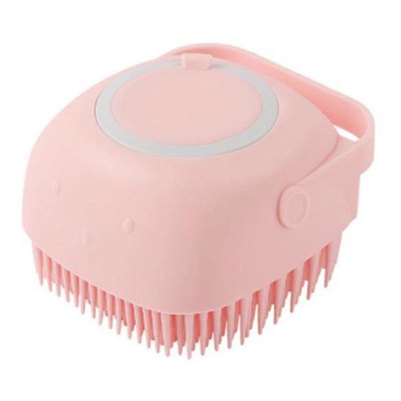 Silicone Dog Bath Brush with Shampoo Dispenser – Pet Grooming Massage Brush for Dogs & Cats, Soft Bath Scrubber Cleaning Tool