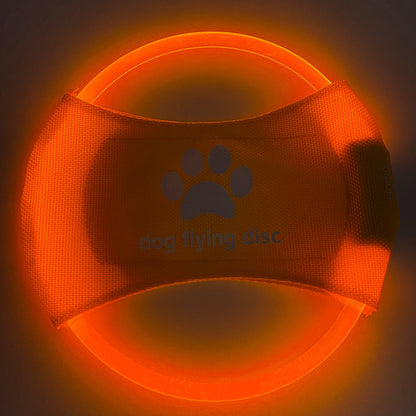 LED Light Up Dog Flying Disc – USB Rechargeable Glowing Frisbee Toy for Night Training, Interactive Fetch & Outdoor Play