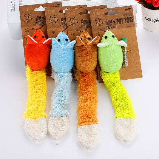 Interactive Catnip Mouse Toy with Long Plush Tail – Fun Self-Play for Cats