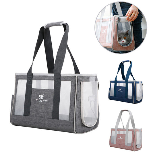 Portable Pet Carrier Bag – Breathable Cat & Dog Travel Backpack, Large Capacity Handbag for Puppies & Kittens