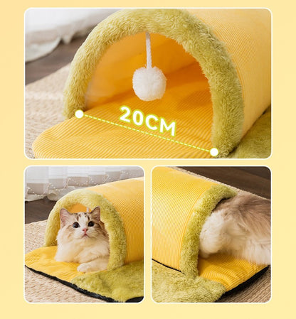 Warm Thickened Cat Nest Bed – Arctic Velvet & Sponge, Detachable & Washable, Multi-Size Pet House for Cats