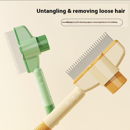 Durable Grooming Comb with One-Press Release