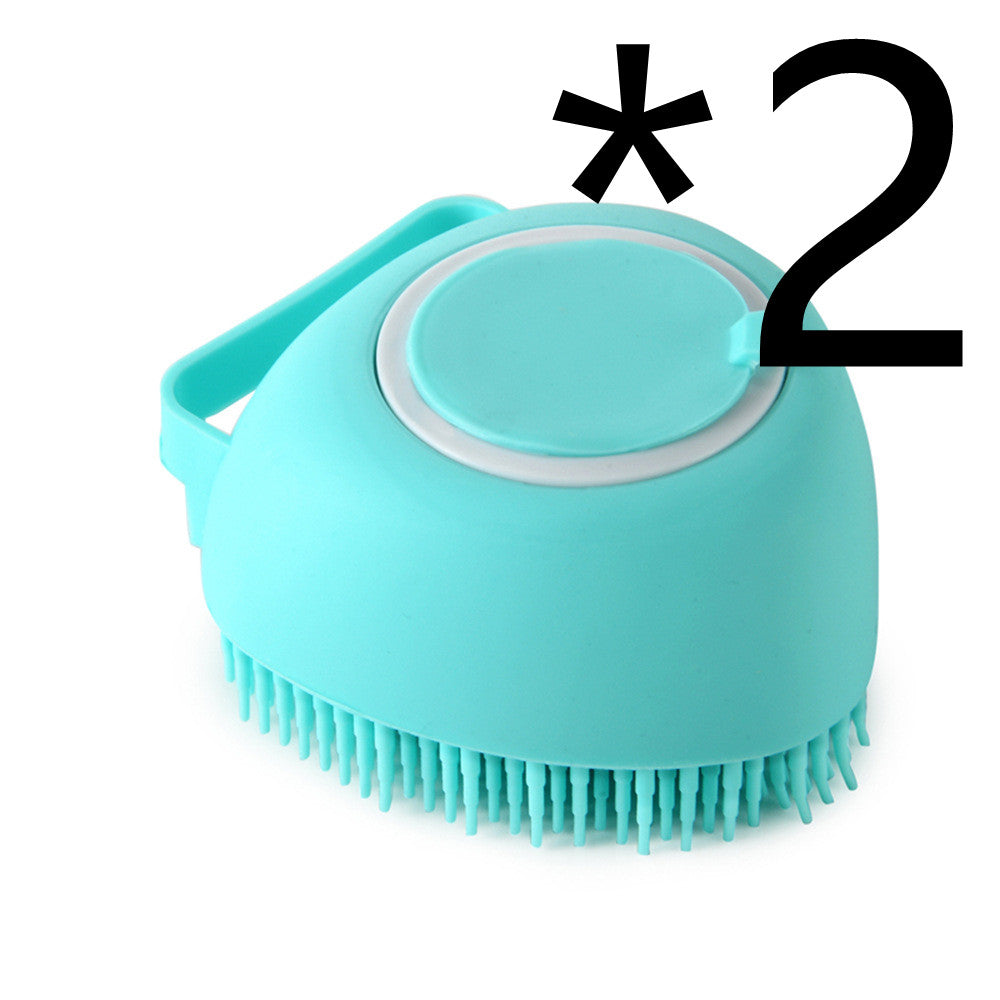 Silicone Dog Bath Brush with Shampoo Dispenser – Pet Grooming Massage Brush for Dogs & Cats, Soft Bath Scrubber Cleaning Tool