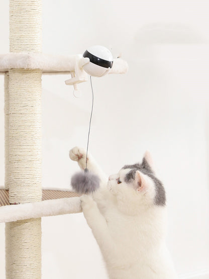 Smart Interactive Cat Toy – Automatic Lifting Teaser Ball with Rabbit Hair