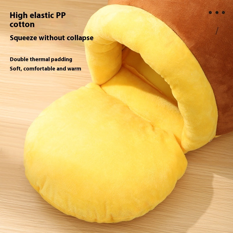 Honey Pot Cat Bed Warm Pet House – Cozy Plush Cat Nest for Kittens & Small Pets