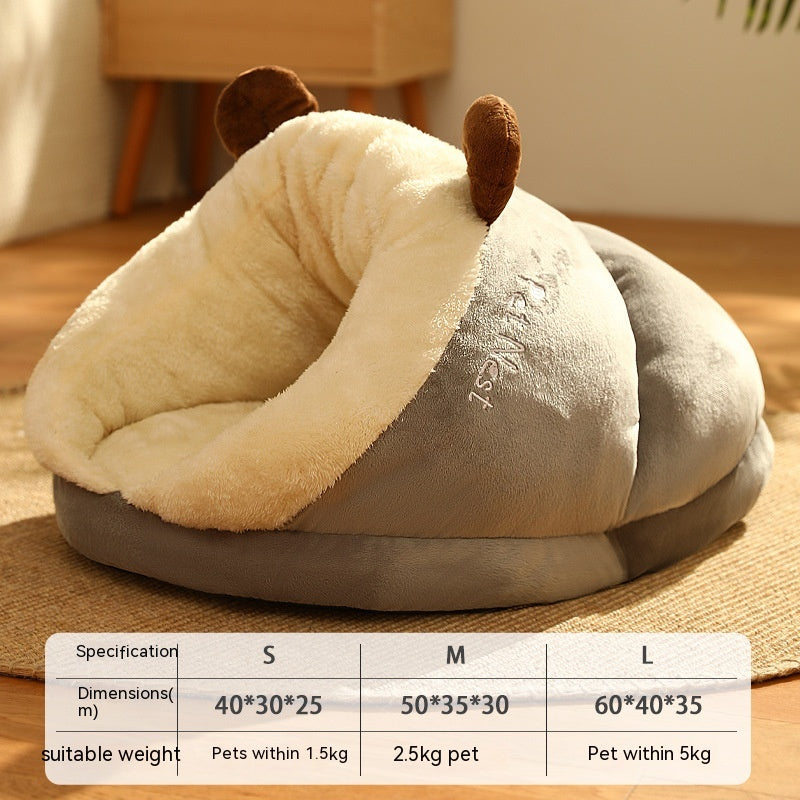 Winter Warm Pet Bed Slippers Nest for Cats & Small Dogs – Cozy Plush House