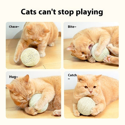 Oversized Sisal Cat Toy Ball – Interactive Scratching Ball for Indoor Cats, Durable Stress Relief Cat Scratcher & Play Toy