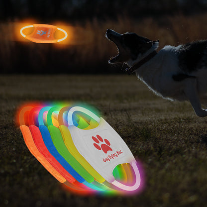 LED Light Up Dog Flying Disc – USB Rechargeable Glowing Frisbee Toy for Night Training, Interactive Fetch & Outdoor Play