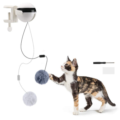 Smart Interactive Cat Toy – Automatic Lifting Teaser Ball with Rabbit Hair
