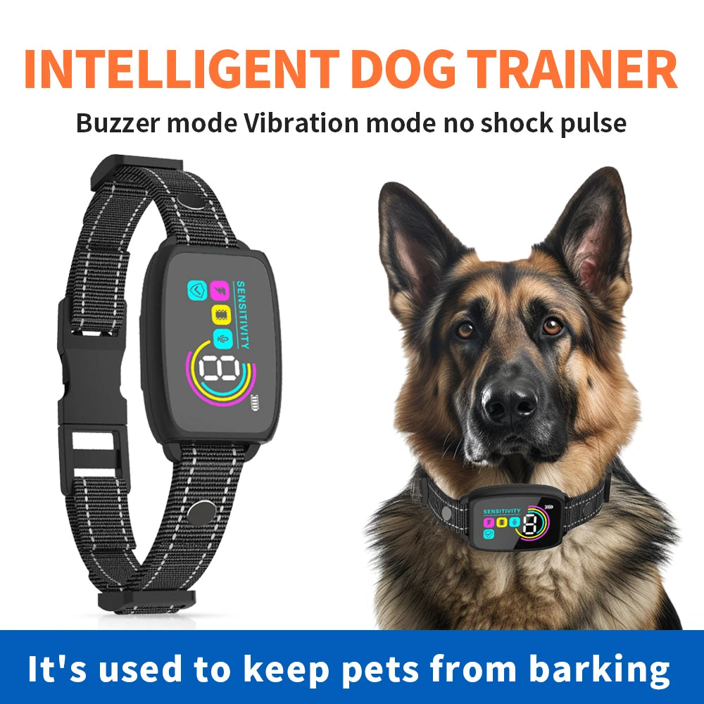 Smart Rechargeable Dog Bark Collar with AI Detection, 4 Training Modes, IP67 Waterproof Anti Barking Collar for Small Medium Large Dogs