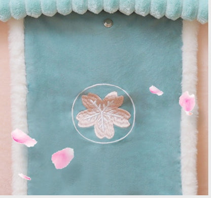 Removable Washable Cat House Bed – Enclosed Cat Villa with Reversible Cushion for Indoor Cats