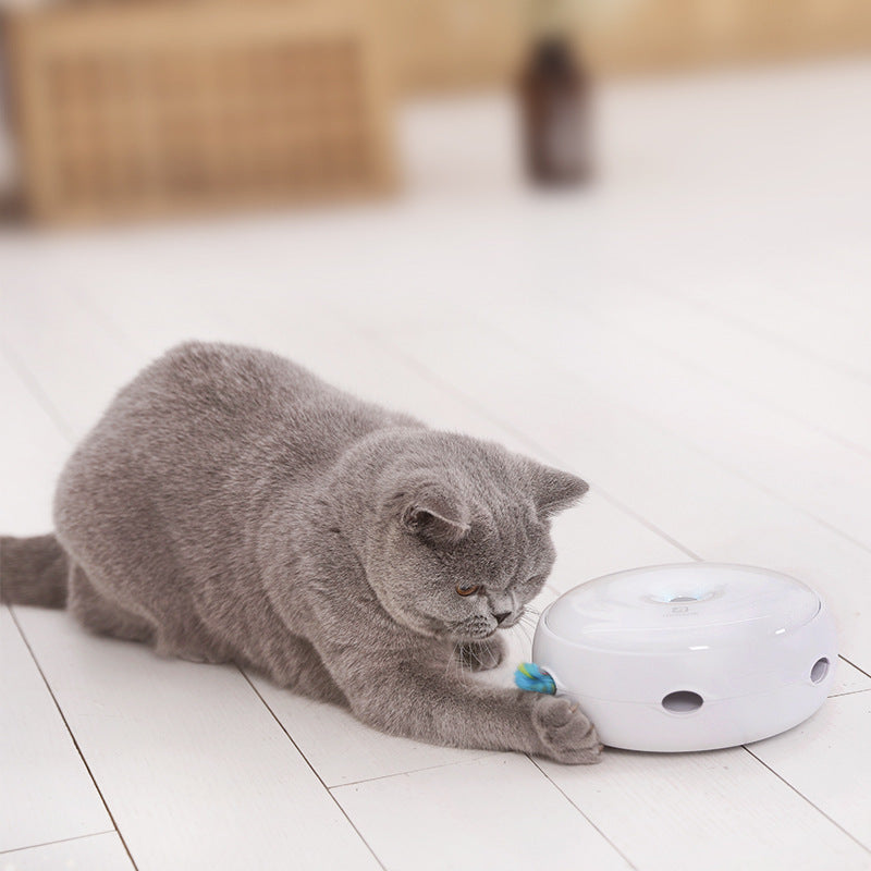 Electric Cat Toy Donut Turntable – Smart Automatic Interactive Funny Cat Stick