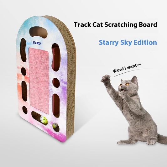 Corrugated Cat Scratcher with Ball Toy