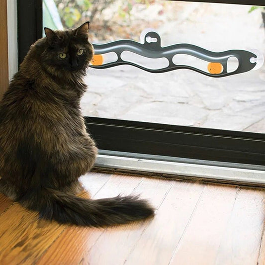 Windowsill Cat Track Ball Toy – Interactive Space-Saving Pet Toy