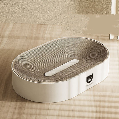 Corrugated Cat Scratch Basin with PP Shell – Durable Anti-Scratch Cat Lounge Bed