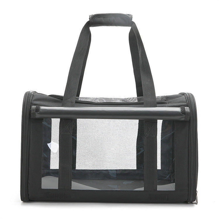 Outdoor Portable Pet Carrier Bag – Transparent Breathable Foldable Travel Backpack for Small Pets